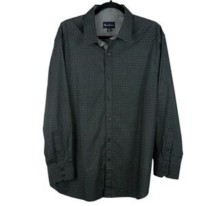 Robert Graham Dark Charcoal Gray/Black Casual Long Sleeve Button Down Shirt